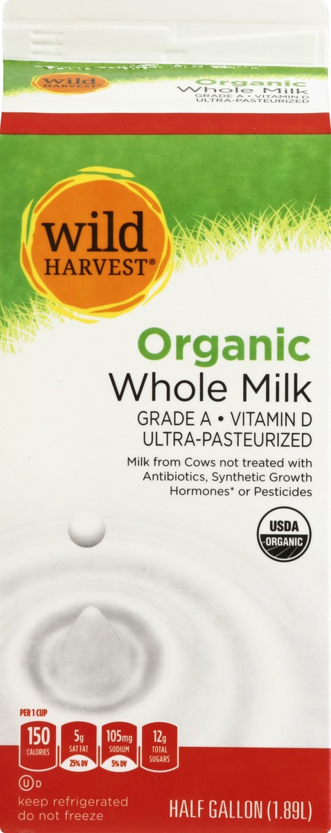 slide 6 of 7, Wild Harvest Organic Whole Milk, 64 fl oz