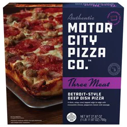 Motor City Pizza Co. Pizza, Deep Dish, Detroit-Style, Three Meat