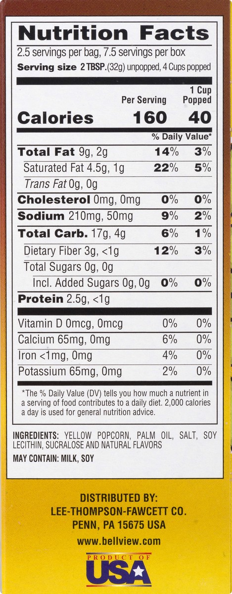 slide 9 of 13, Bell-View Gluten Free Sweet & Salty / Kettle Corn Microwave Popcorn 3 ea, 3 ct