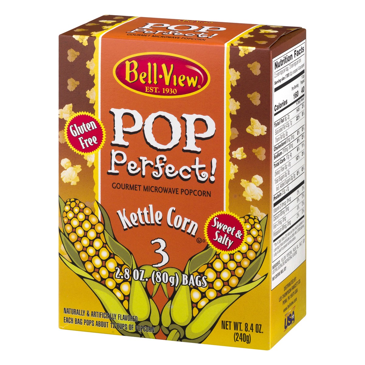 slide 11 of 13, Bell-View Gluten Free Sweet & Salty / Kettle Corn Microwave Popcorn 3 ea, 3 ct