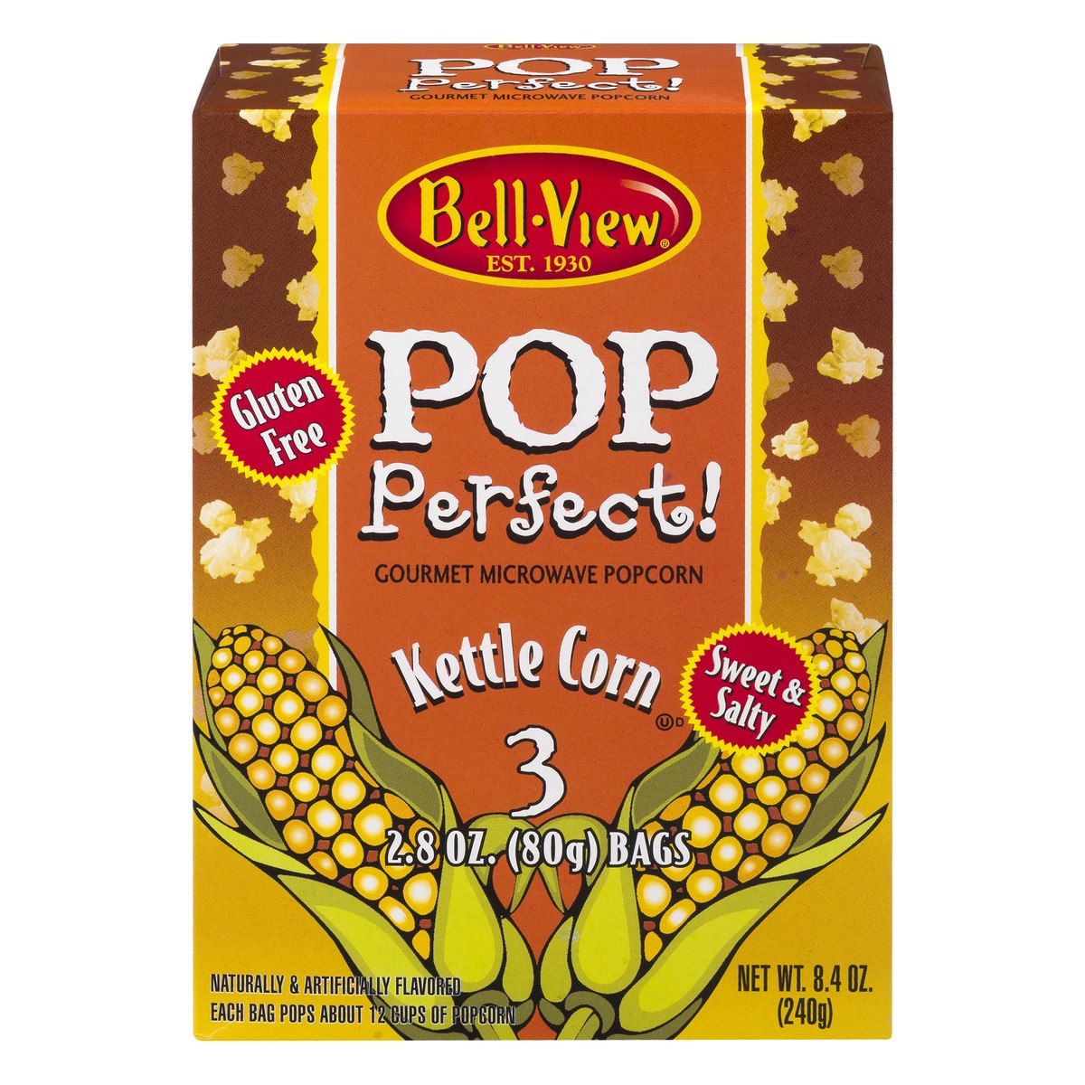 slide 1 of 13, Bell-View Gluten Free Sweet & Salty / Kettle Corn Microwave Popcorn 3 ea, 3 ct