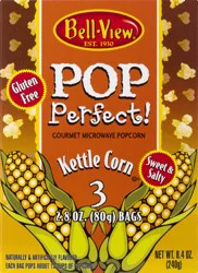 Bell-View Gluten Free Sweet & Salty / Kettle Corn Microwave Popcorn 3 ea