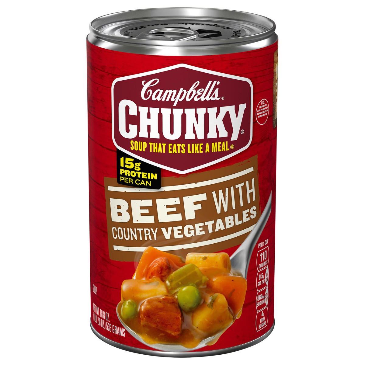 slide 1 of 5, Campbell's Chunky Soup, Beef Soup with Country Vegetables, 18.8 Oz Can, 