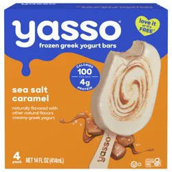 Yasso Yasso Frozen Greek Yogurt Bars Sea Salt Caramel Bars 4 3.5fl oz bars