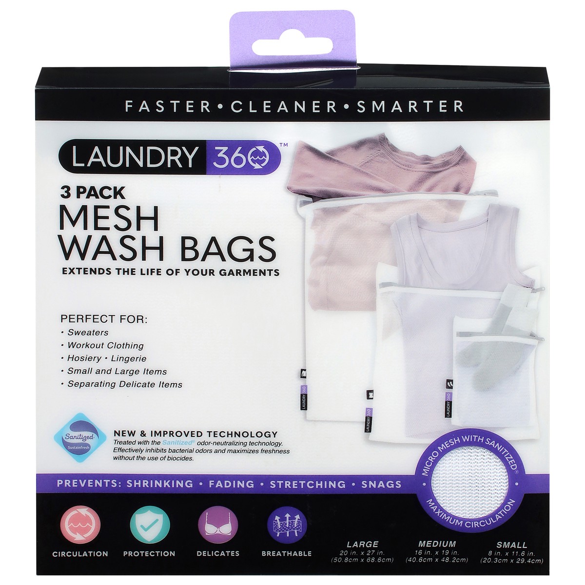 slide 2 of 4, Woolite Mesh Wash Bags, 3 ct