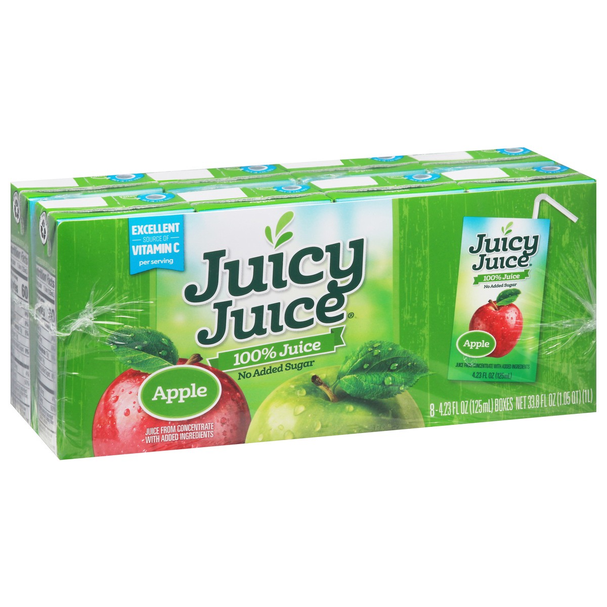 slide 1 of 9, Juicy Juice Apple 100% Juice 8 - 4.23 fl oz Boxes, 8 ct