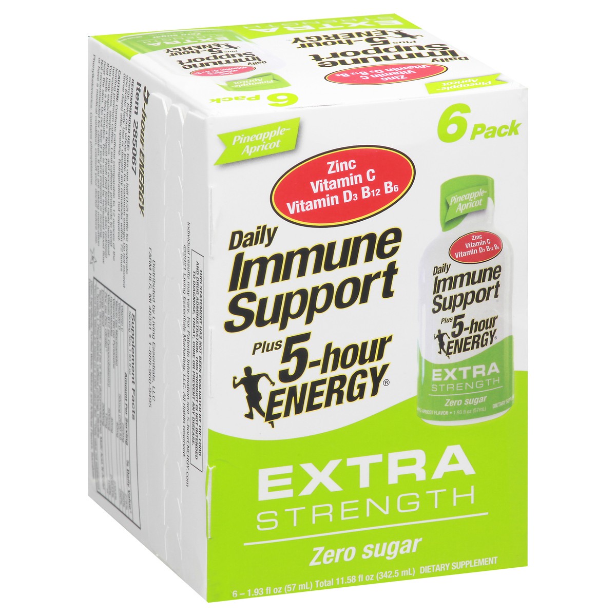 slide 2 of 9, 5-hour ENERGY Daily Immune Support Extra Strength Pineapple Apricot 6 pack, 1.93 oz