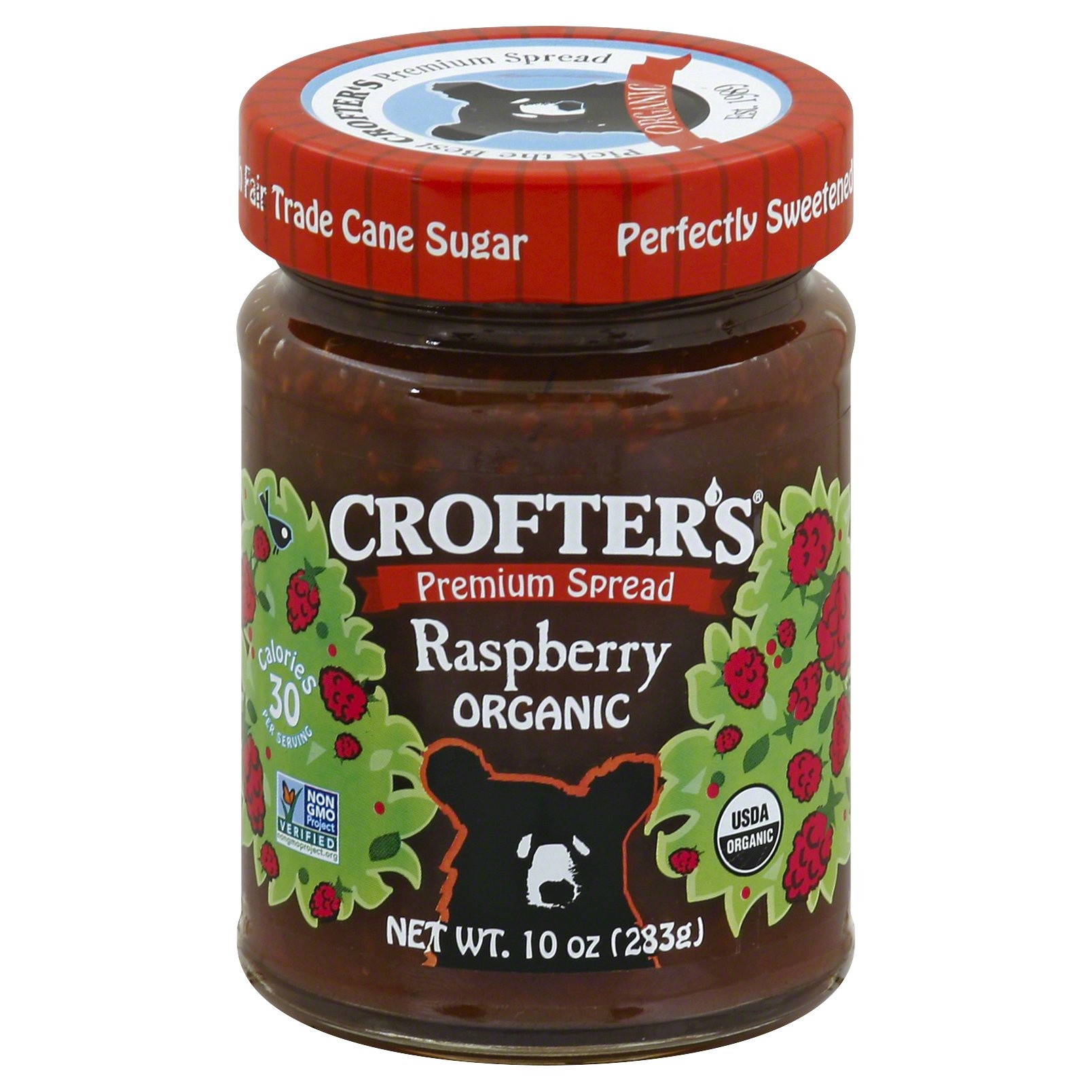 slide 1 of 2, Crofter's Premium Spread Seedless Raspberry Organic, 10 fl oz