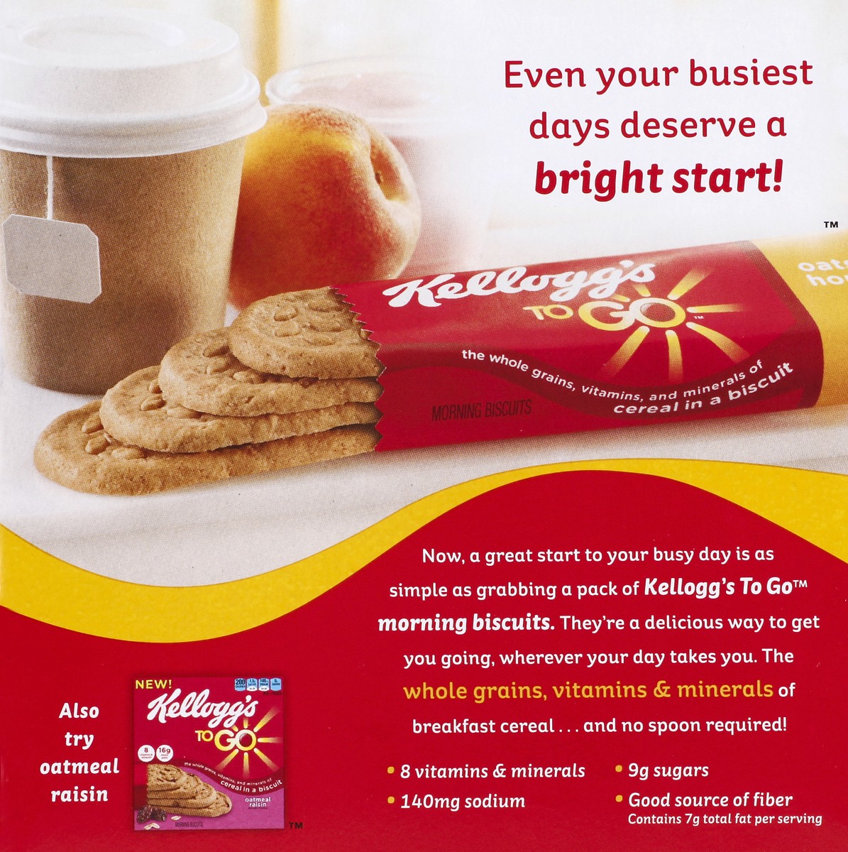 slide 6 of 6, Kellogg's To Go Cereal In A Biscuit Oats & Honey, 7.75 oz