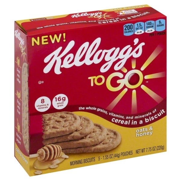 slide 1 of 6, Kellogg's To Go Cereal In A Biscuit Oats & Honey, 7.75 oz