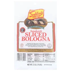 Sahlen's Sliced Old Fashioned Sandwich Bologna 12 oz