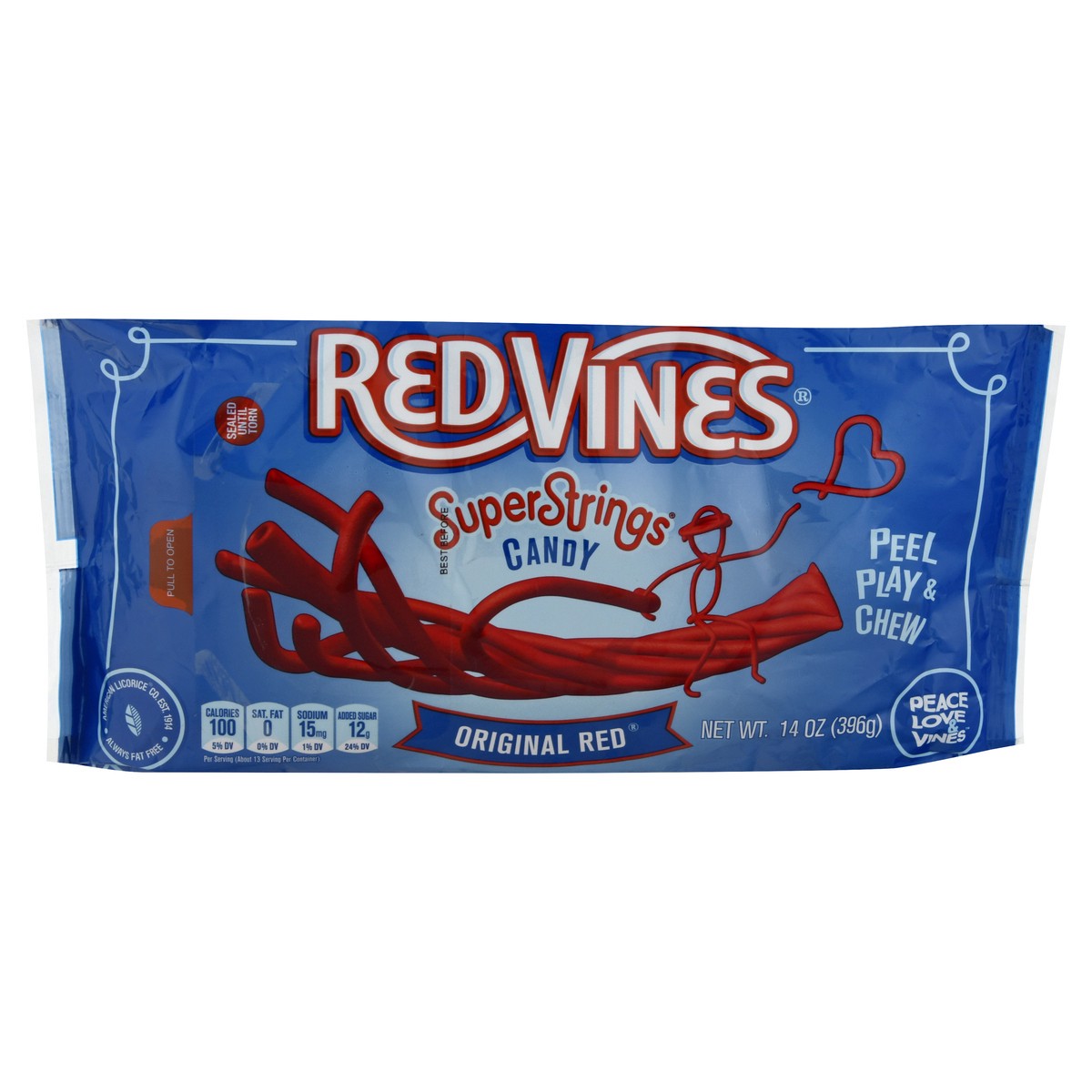 slide 1 of 9, Red Vines SuperStrings Original Red Candy 14 oz, 14 oz