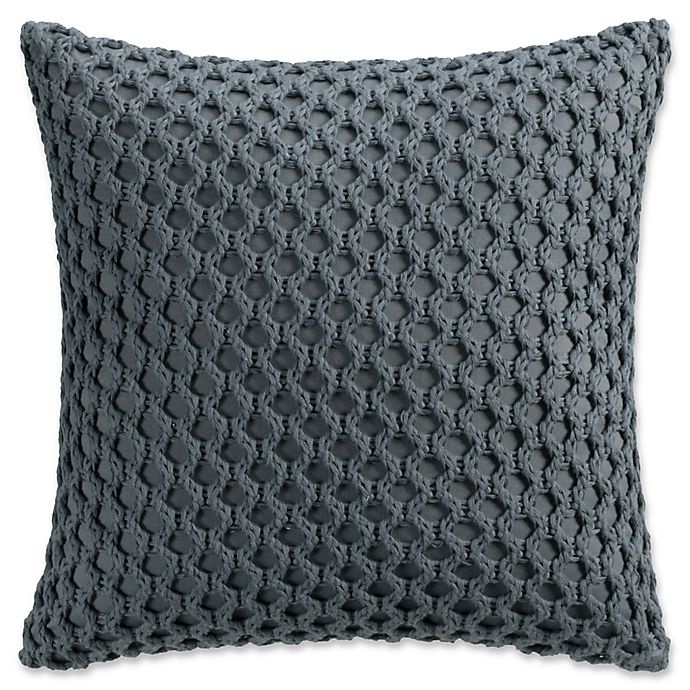 slide 1 of 1, Haven Crochet Square Throw Pillow - Slate, 1 ct