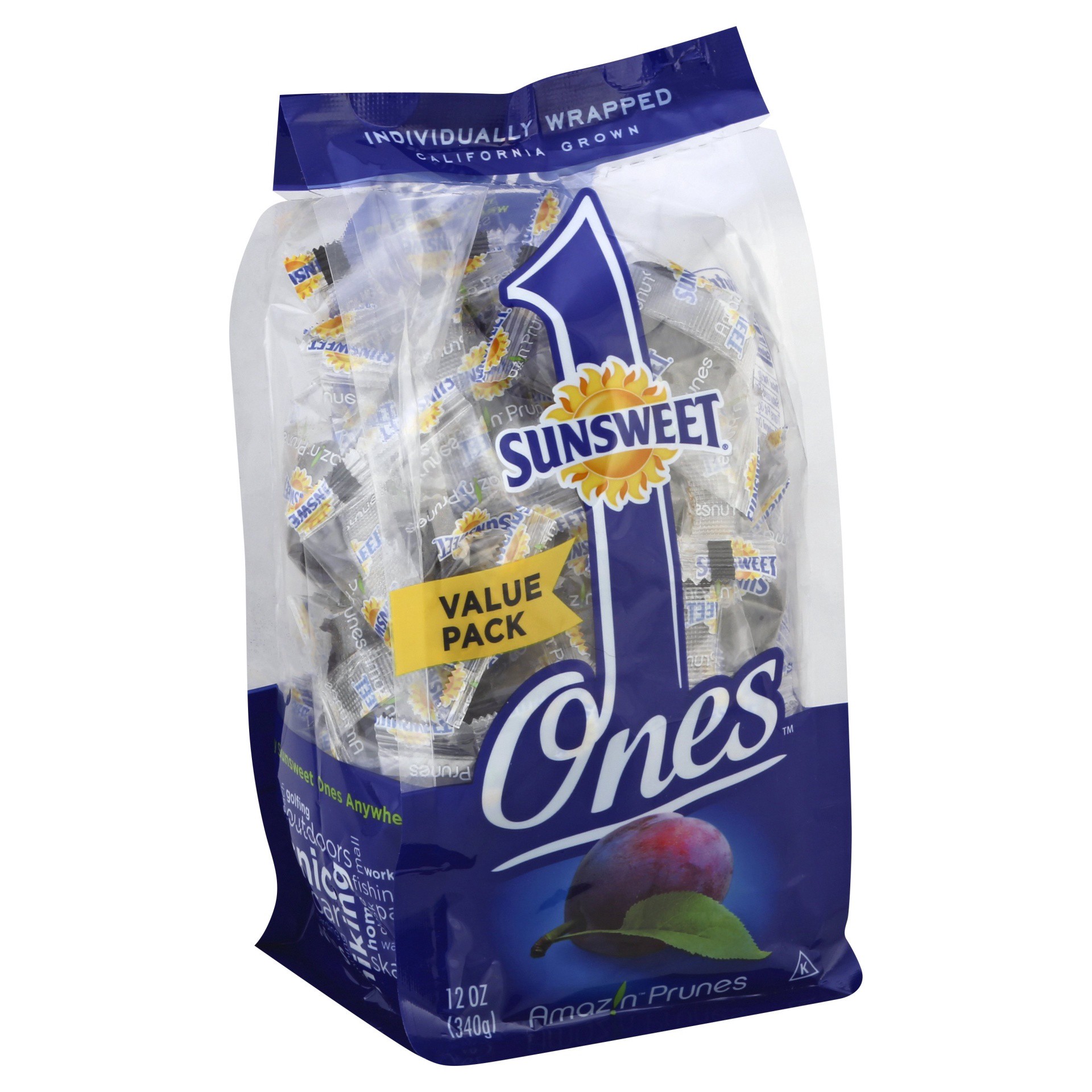 slide 1 of 1, Sunsweet Ones Individually Wrapped California Prunes 12 Ounces, 12 oz
