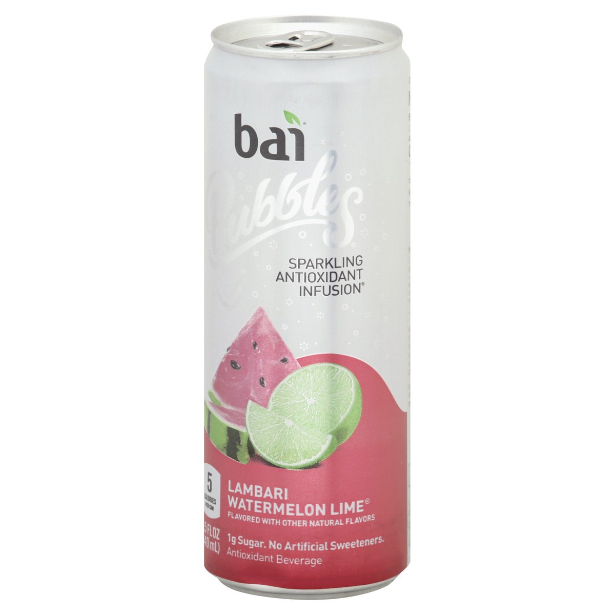 slide 10 of 13, Bai Bubbles Sparkling Water, Lambari Watermelon Lime, Antioxidant Infused Drinks, 11.5 Fluid Ounce Can, 11.50 fl oz