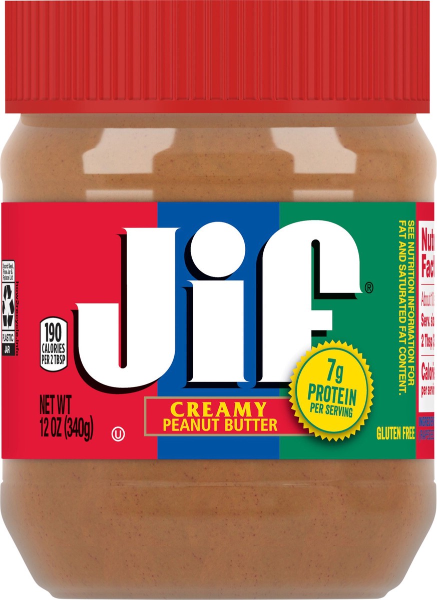 slide 9 of 9, Jif Creamy Peanut Butter 12 oz, 12 oz