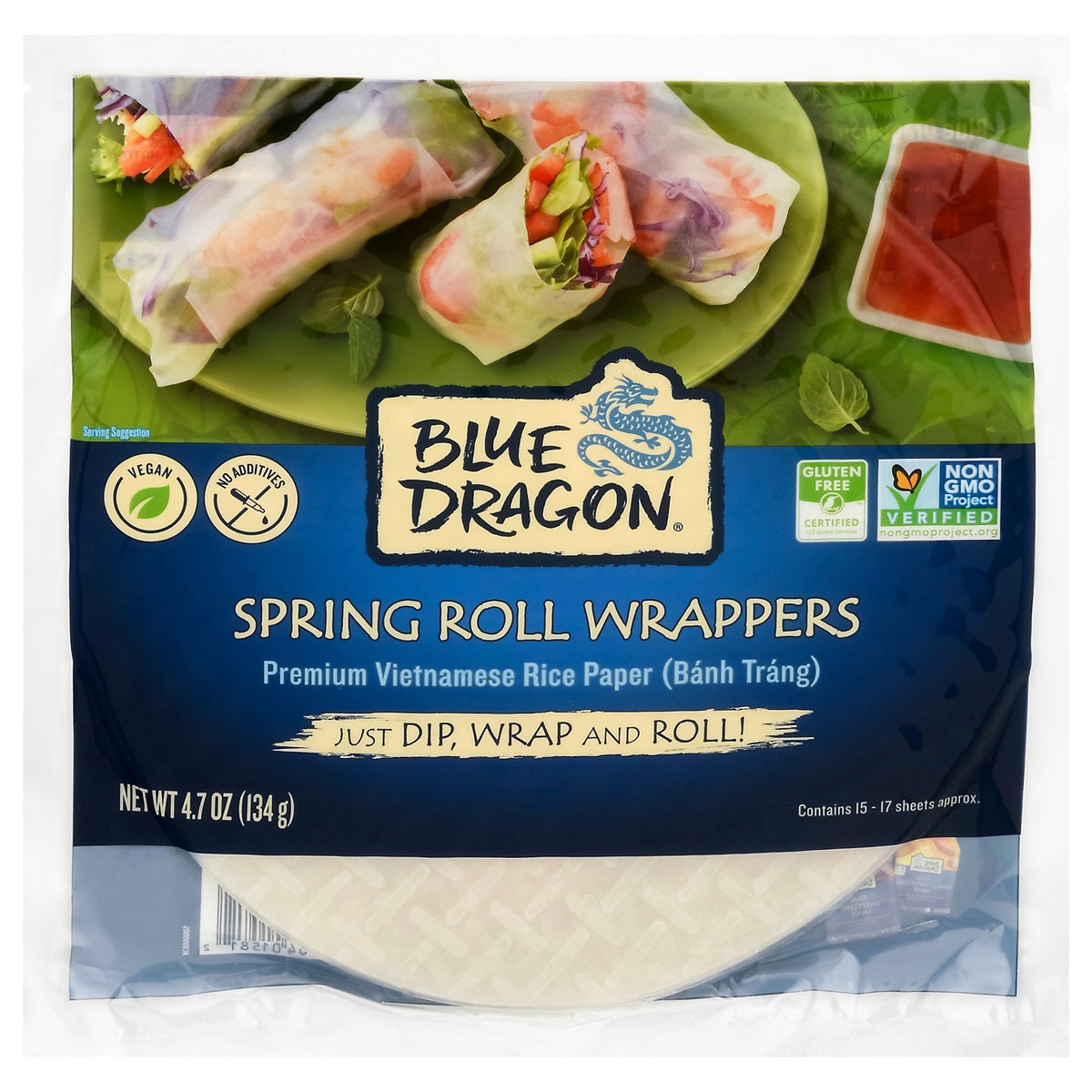 slide 1 of 9, Blue Dragon Spring Roll Wrappers 4.7 oz, 4.7 oz