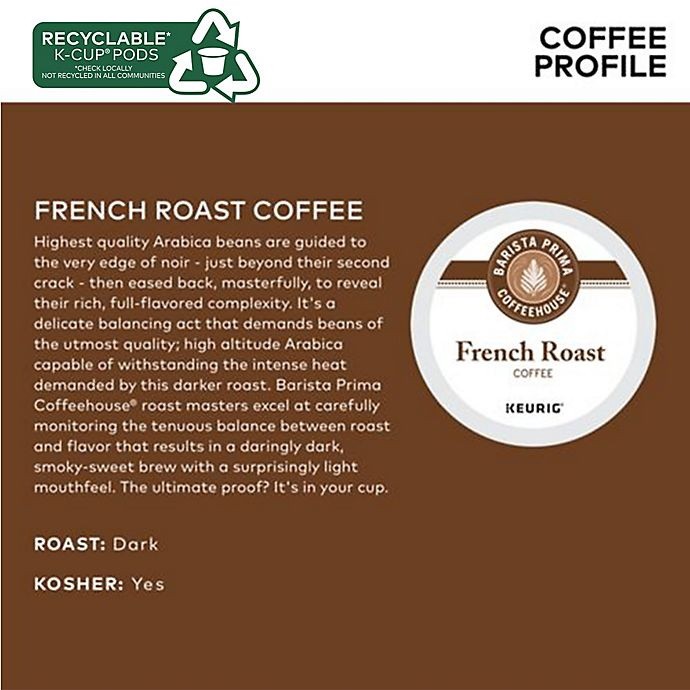 slide 4 of 6, Barista Prima Coffeehouse French Roast Coffee Keurig K-Cup Pods, 24 ct