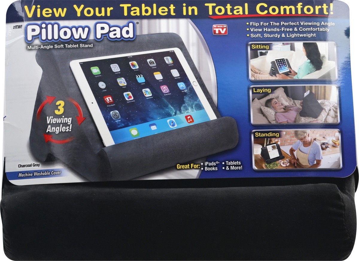 slide 4 of 9, Pillow Pad Charcoal Gray Soft Multi-Angle Tablet Stand 1 ea, 1 ct