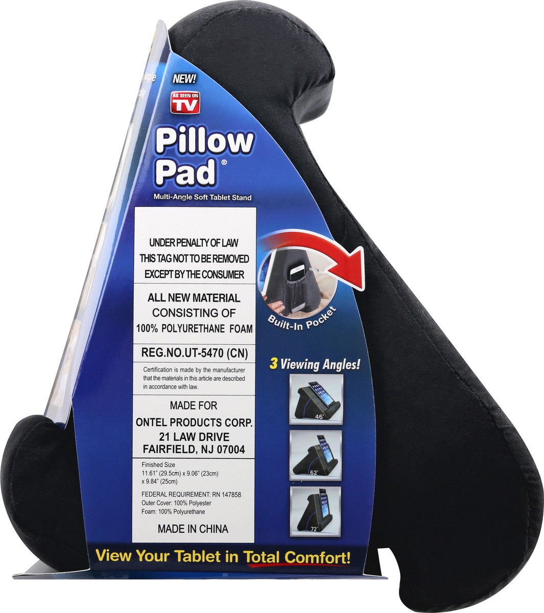 slide 8 of 9, Pillow Pad Charcoal Gray Soft Multi-Angle Tablet Stand 1 ea, 1 ct