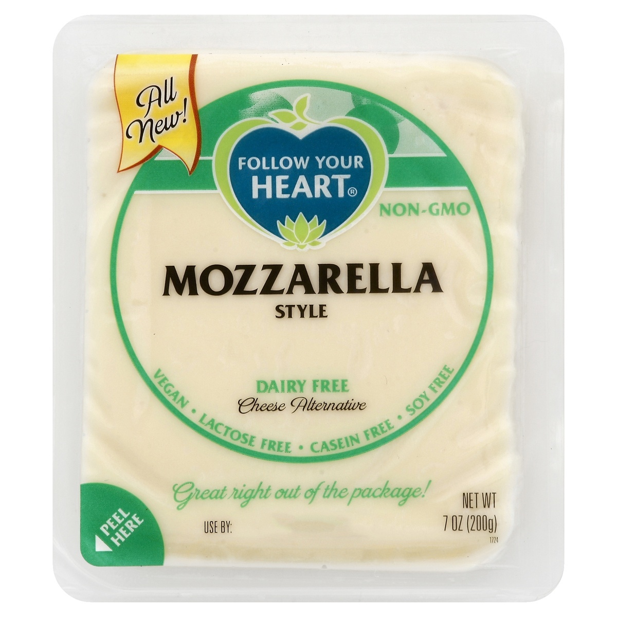 slide 1 of 5, Follow Your Heart Fyh Cheese Alternative Mozzarella Block, 7 oz