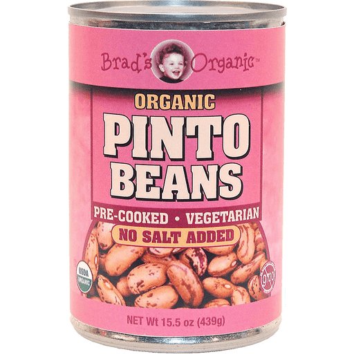 slide 1 of 1, Brad's Organic Pinto Beans, No Salt, 15.5 oz