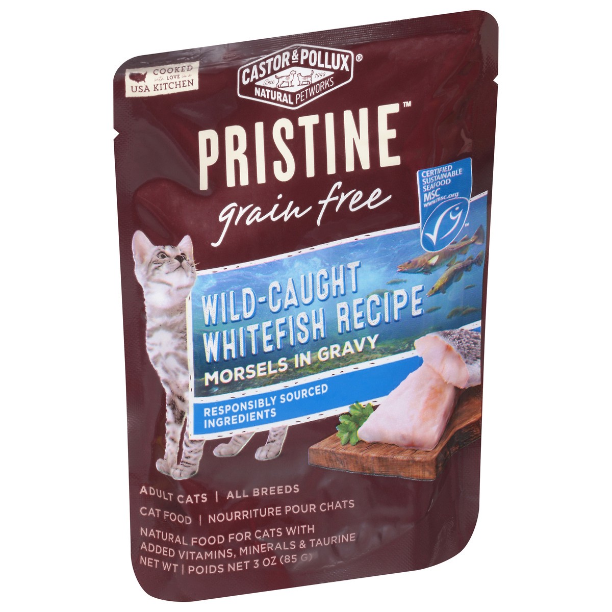 slide 7 of 13, Pristine Adult Morels in Gracy Grain Free Wild-Caught Whitefish Recipe Cat Food 3 oz, 3 oz