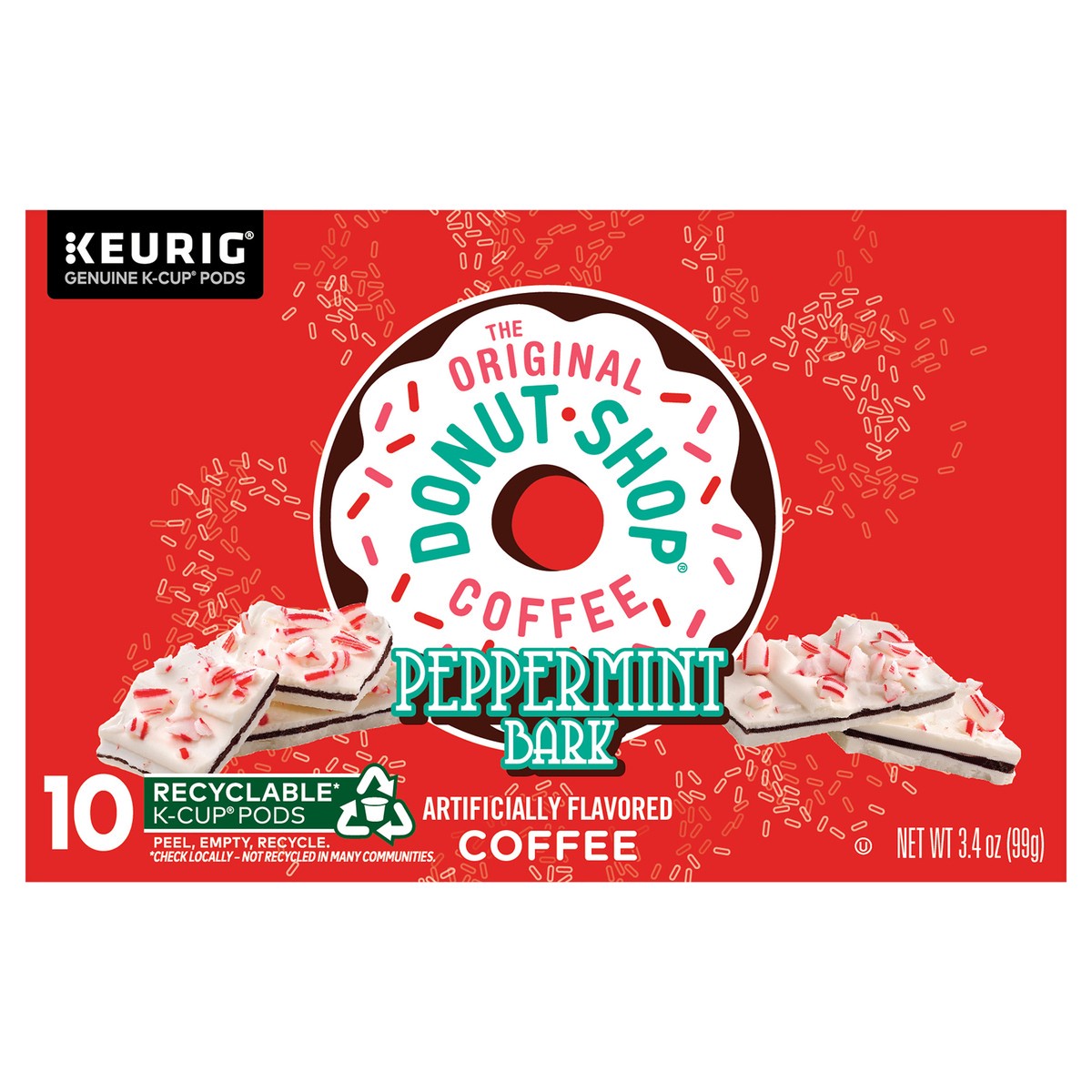 slide 1 of 11, Donut Shop The Original Donut Shop Peppermint Bark, 10 count, 10 ct
