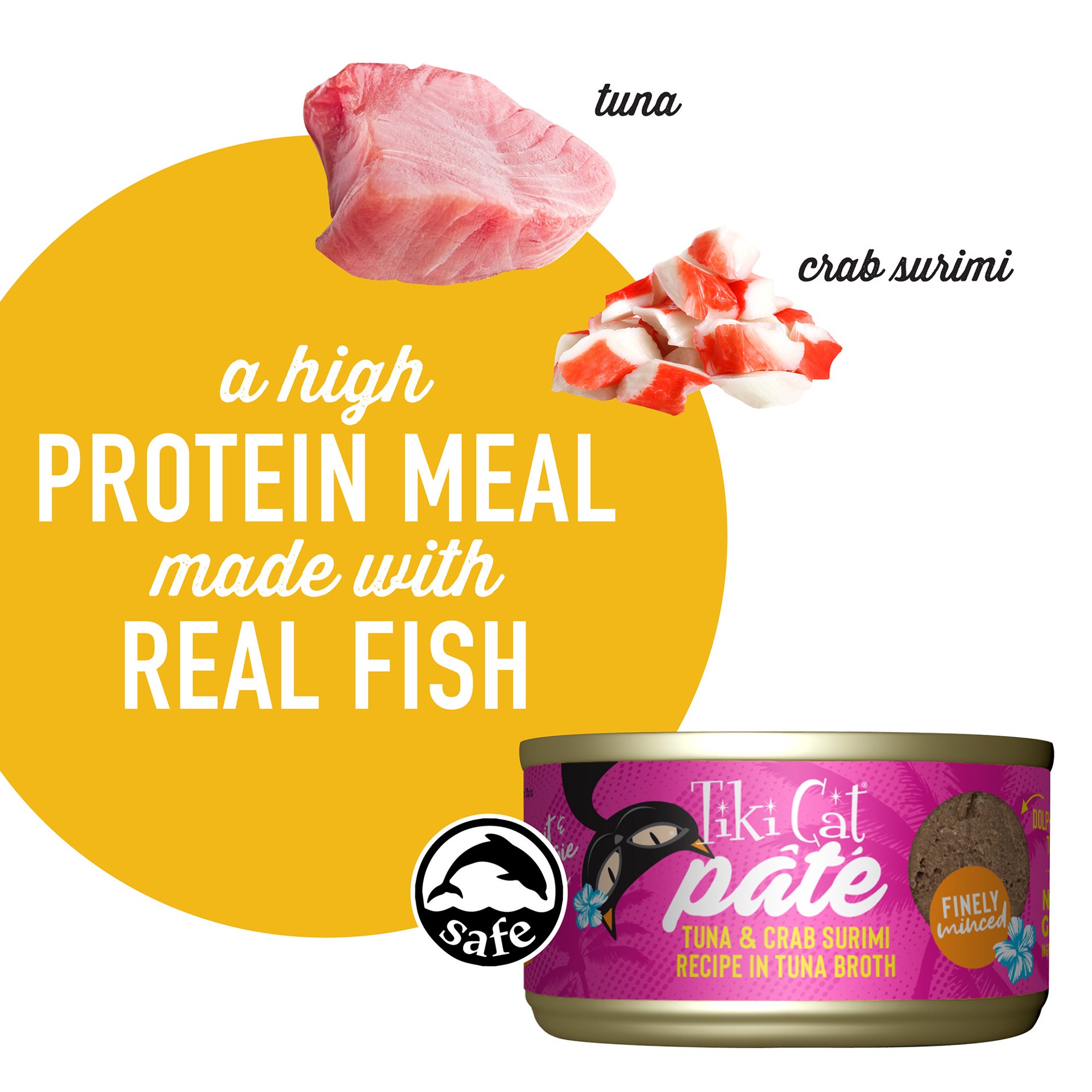 slide 2 of 9, Tiki Cat Grill Tuna & Crab Surimi Recipe Pate Wet Cat Food, 2.8 oz