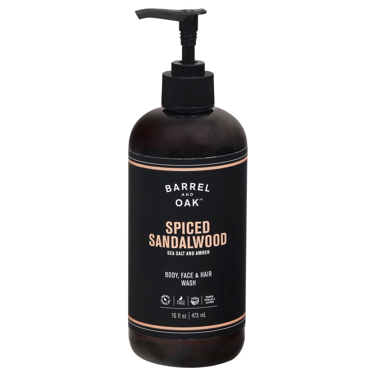 slide 2 of 12, Barrel and Oak Spiced Sandalwood Body, Face & Hair Wash 16 fl oz, 16 oz