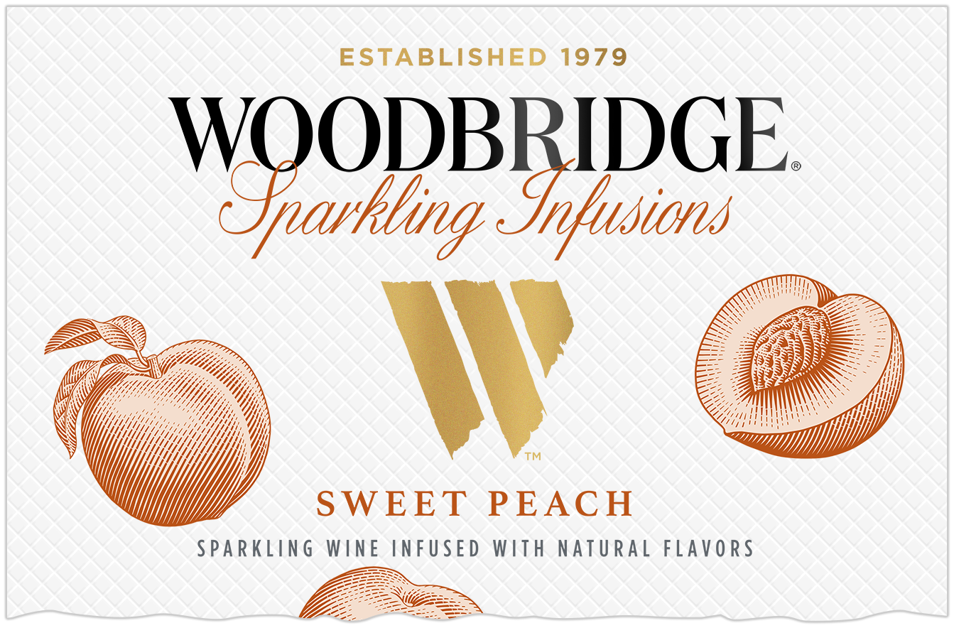 slide 9 of 10, Woodbridge by Robert Mondavi Sparkling Infusions Sweet Peach Sparkling Wine, 750 mL Bottle, 25.35 fl. oz