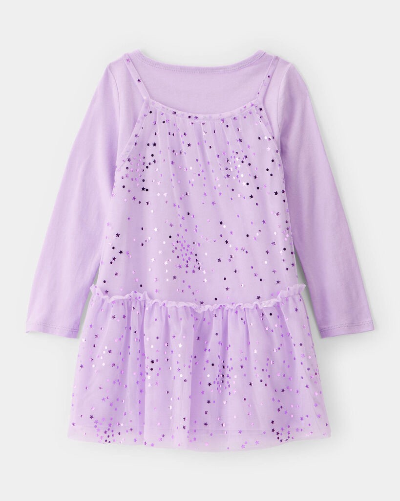 slide 3 of 5, Carter's Carters Toddler Girl Star Princess Tulle Dress - Purple Purple 4T, 1 ct