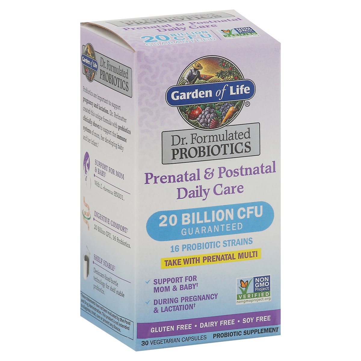 slide 2 of 9, Garden of Life Dr. Formulated Probiotics Prenatal & Postnatal Daily Care 30 Vegetarian Capsules, 30 ct