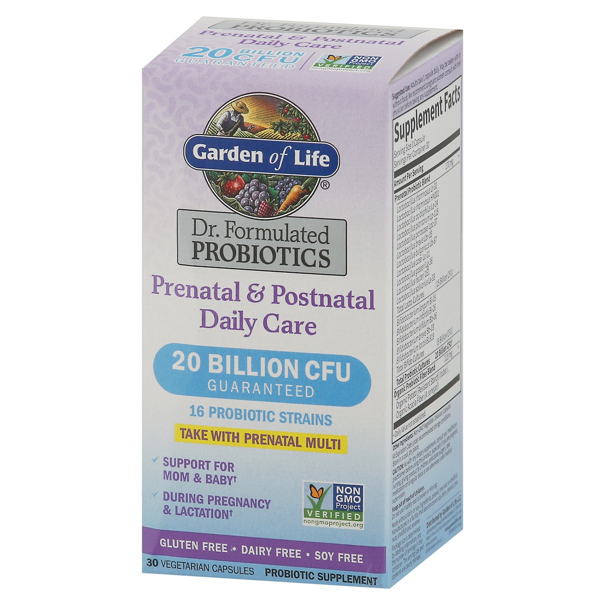 slide 3 of 9, Garden of Life Dr. Formulated Probiotics Prenatal & Postnatal Daily Care 30 Vegetarian Capsules, 30 ct