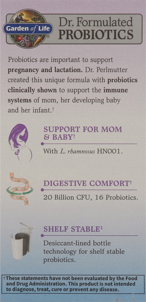 slide 7 of 9, Garden of Life Dr. Formulated Probiotics Prenatal & Postnatal Daily Care 30 Vegetarian Capsules, 30 ct