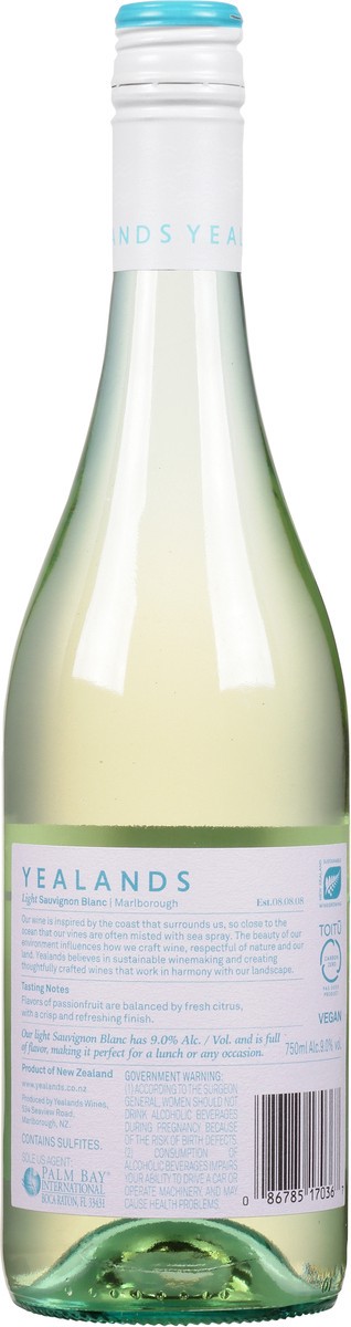 slide 6 of 7, Yealands Sauvignon Blanc, Lighter, Marlborough, New Zealand, 750 ml