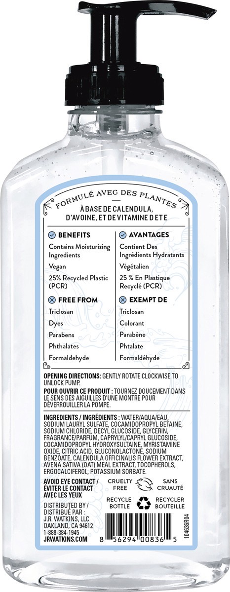 slide 3 of 6, J.R. Watkins Hand Soap, Gel, Ocean Breeze, 11 Fl Oz., 11 fl oz