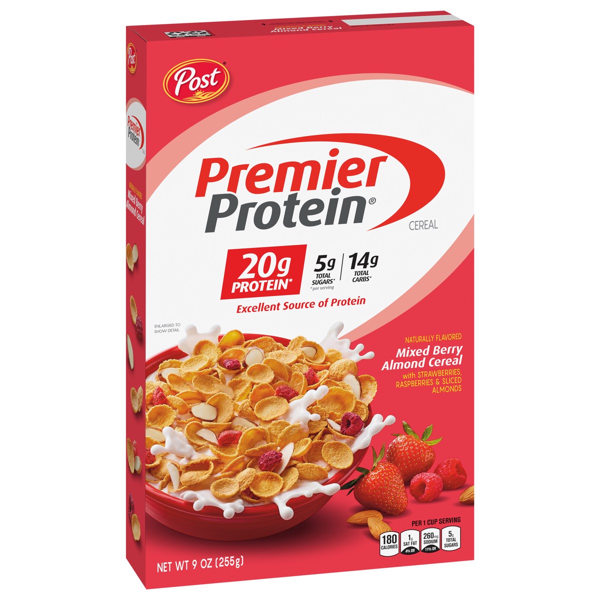 slide 6 of 9, Post Premier Protein Mixed Berry Almond Cereal, 9 OZ Box, 9 oz