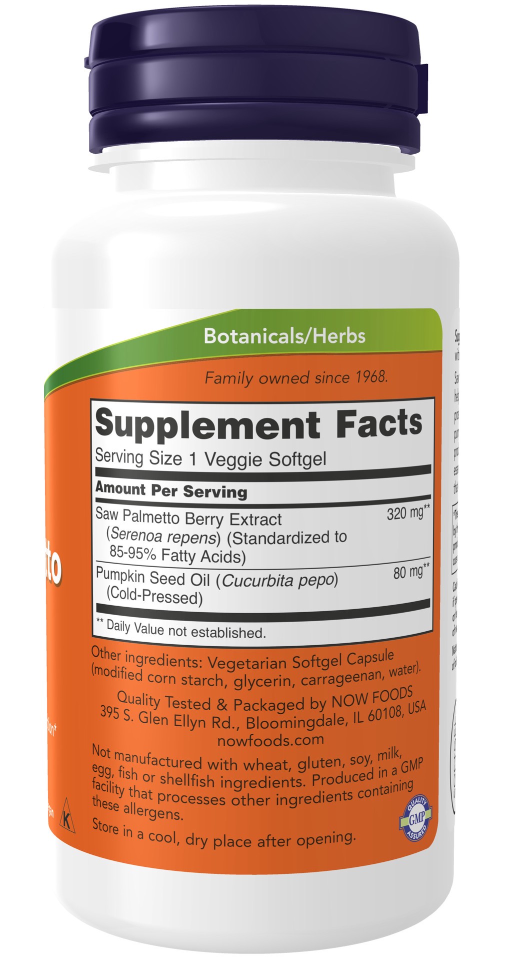 slide 3 of 4, NOW Saw Palmetto Extract 320 mg - 90 Veggie Softgels, 90 ct