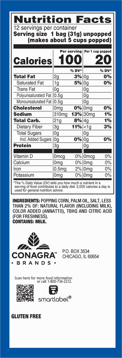 slide 8 of 9, ACT II Mini Bags Butter Microwave Popcorn 12 - 1.09 oz Bags, 12 ct