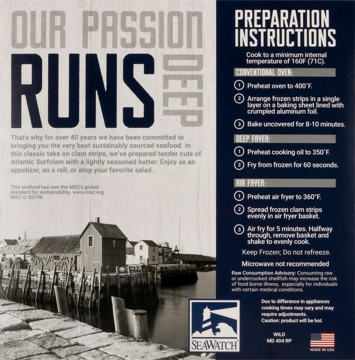 slide 3 of 9, SeaWatch Original Clam Strips 9 oz, 9 oz