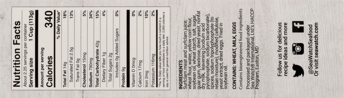 slide 7 of 9, SeaWatch Original Clam Strips 9 oz, 9 oz