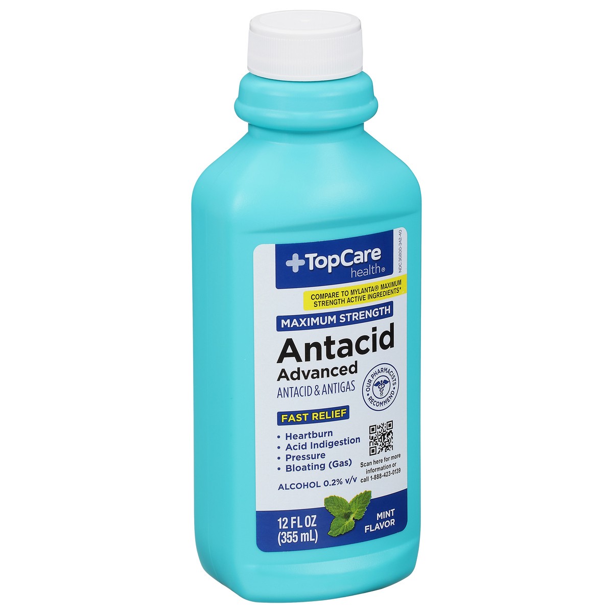 slide 2 of 9, TopCare Health Maximum Strength Advanced Mint Flavor Antacid 12 fl oz, 12 fl oz