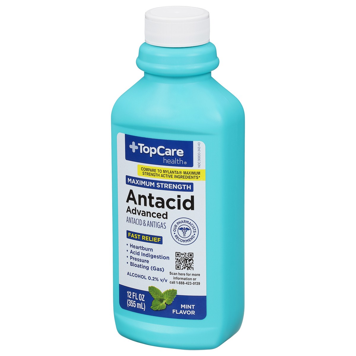 slide 3 of 9, TopCare Health Maximum Strength Advanced Mint Flavor Antacid 12 fl oz, 12 fl oz