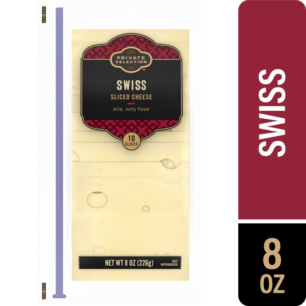 slide 4 of 4, Private Selection Swiss Sliced Cheese, 10 ct; 8 oz