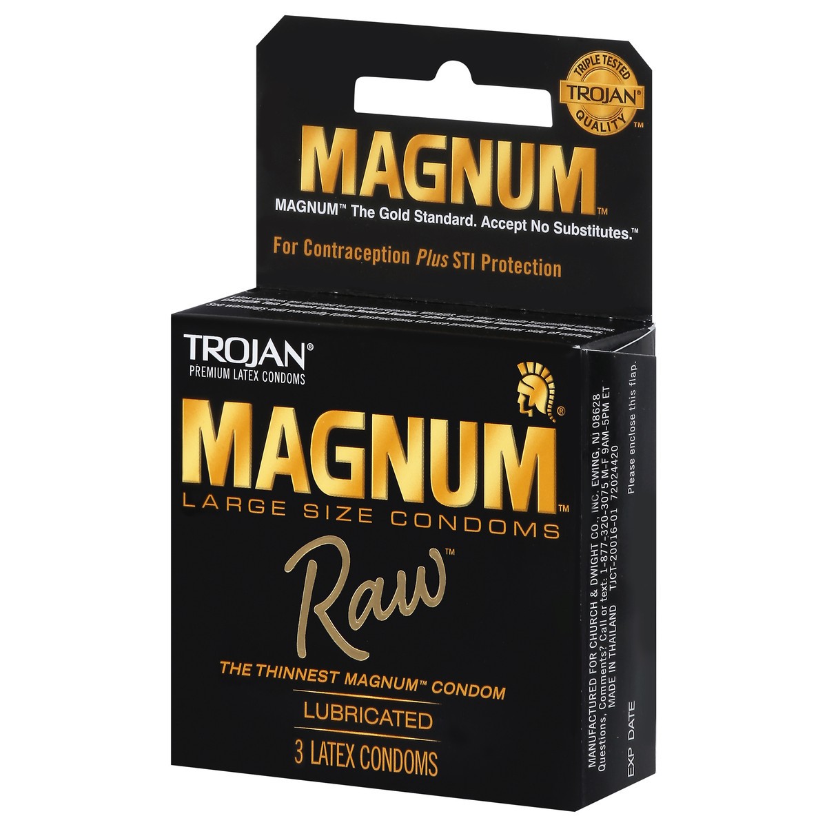 slide 7 of 9, Magnum Trojan Magnum Raw Large Size Condoms - 3 Count, 3 ct