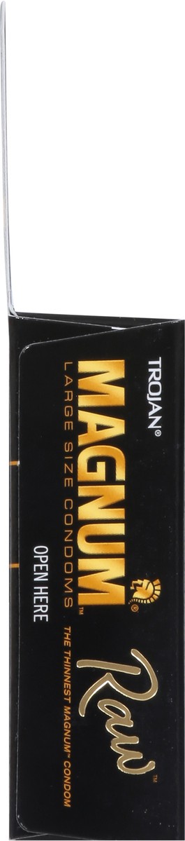 slide 6 of 9, Magnum Trojan Magnum Raw Large Size Condoms - 3 Count, 3 ct