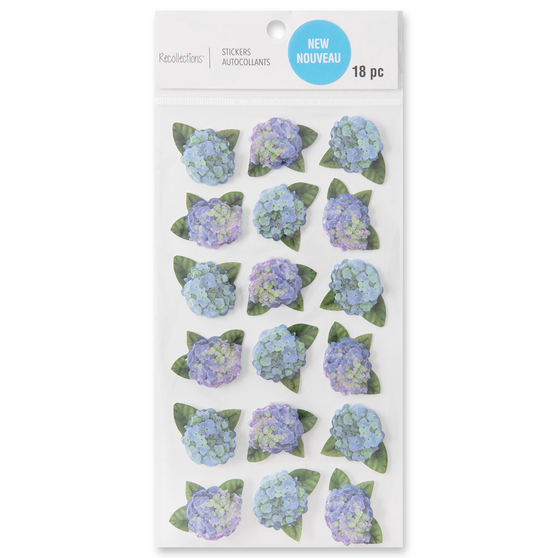 slide 4 of 4, Hydrangea Dimensional Stickers By Recollections, 3.87 in x 7 in