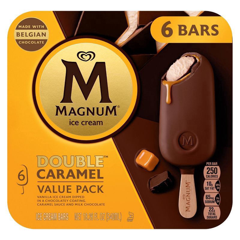 slide 2 of 5, Magnum Ice Cream Bars Double Caramel 18.26 oz, 6 ct