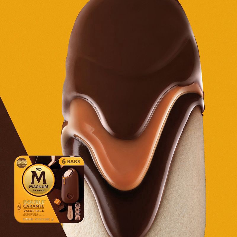 slide 3 of 5, Magnum Ice Cream Bars Double Caramel 18.26 oz, 6 ct